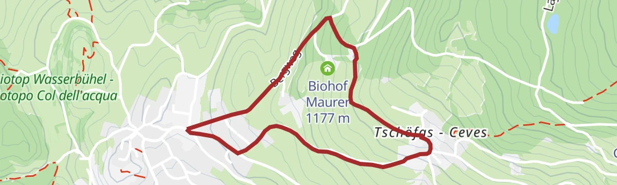 Route map: Von Lajen nach Tschöfas